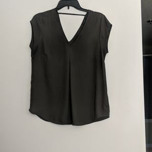 Halogen V Neck Olive Green Blouse